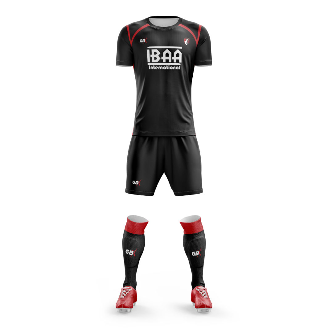 football kit black red