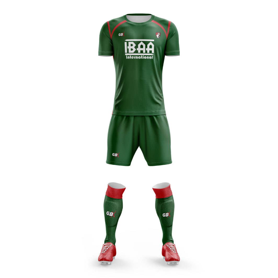 football kit green red