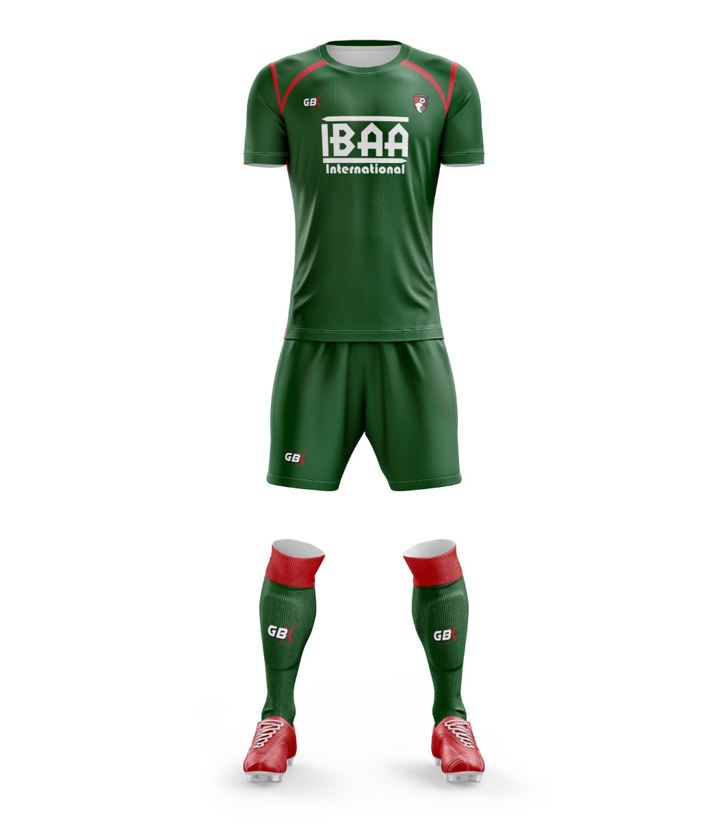 football kit green red