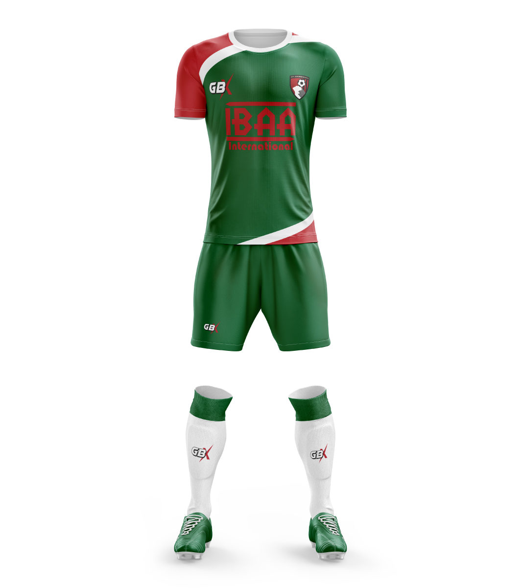 football kit green red