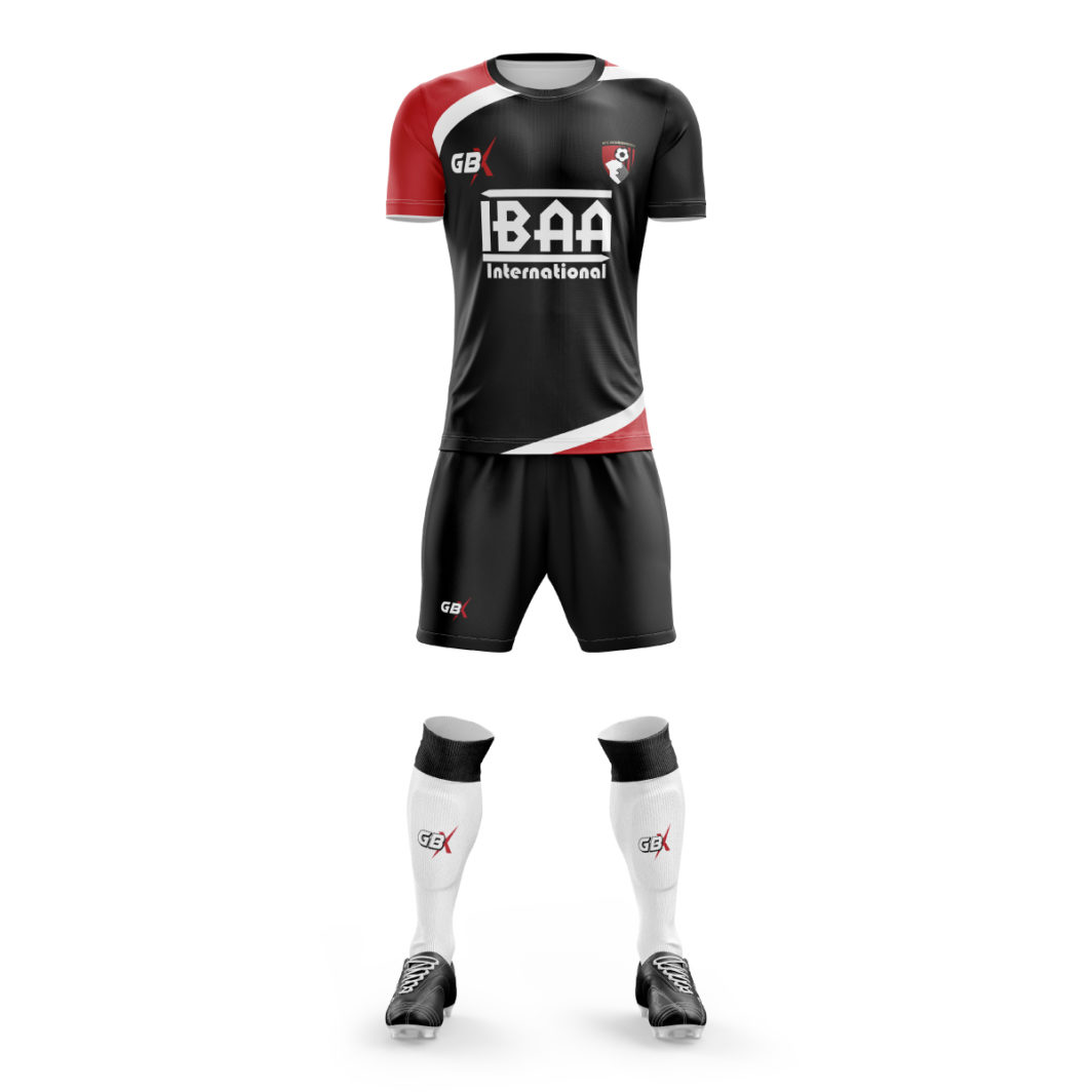 football kit black red