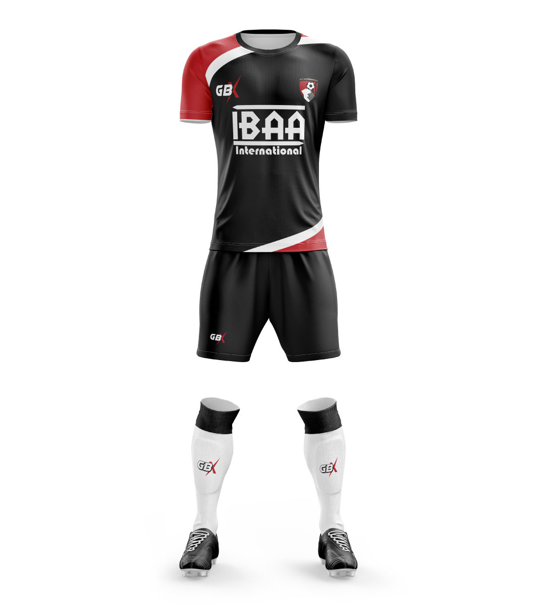 football kit black red