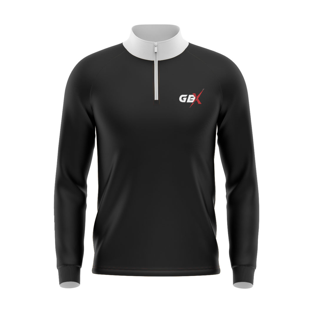 1/4 zip drill top black