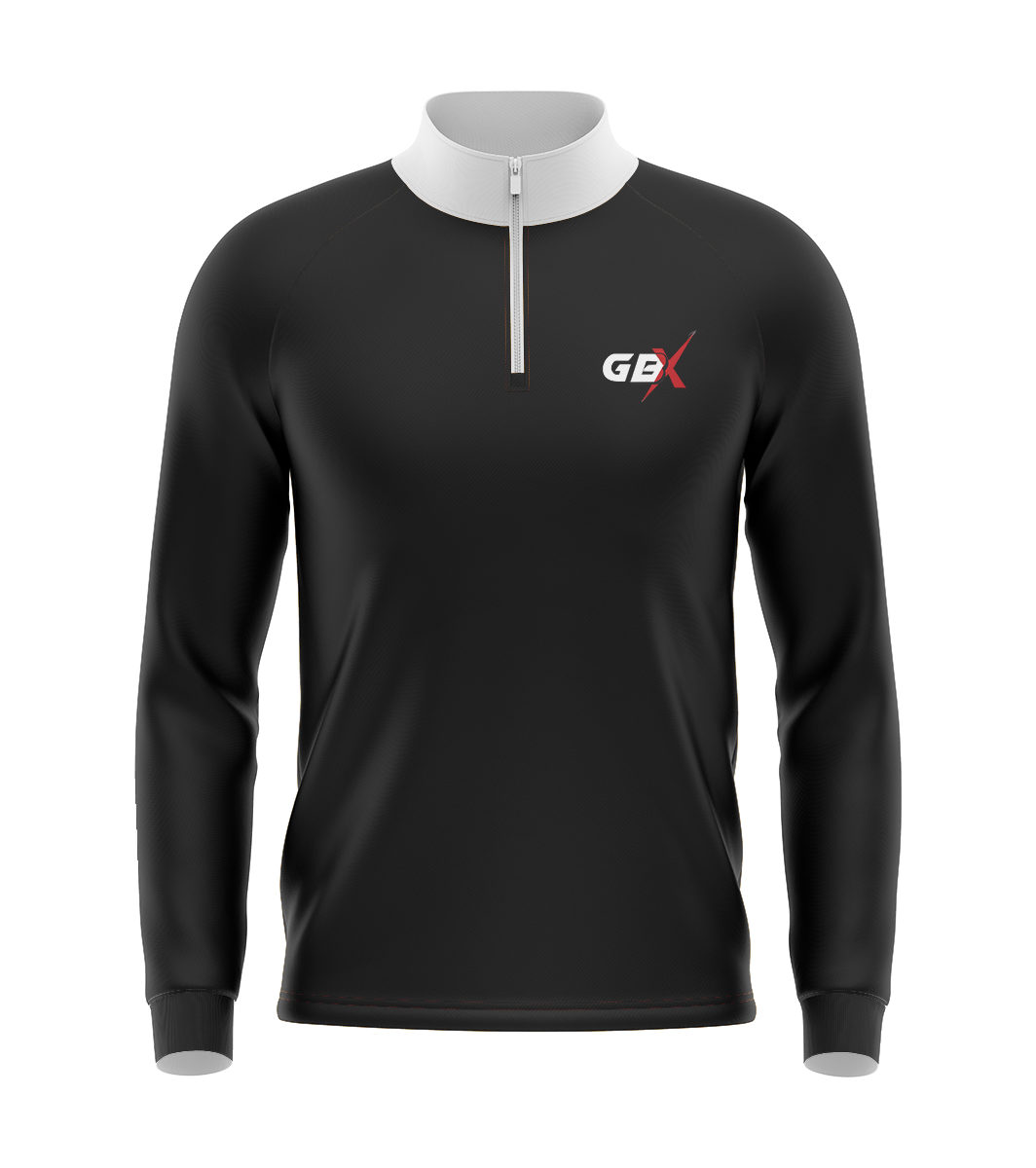 1/4 zip drill top black