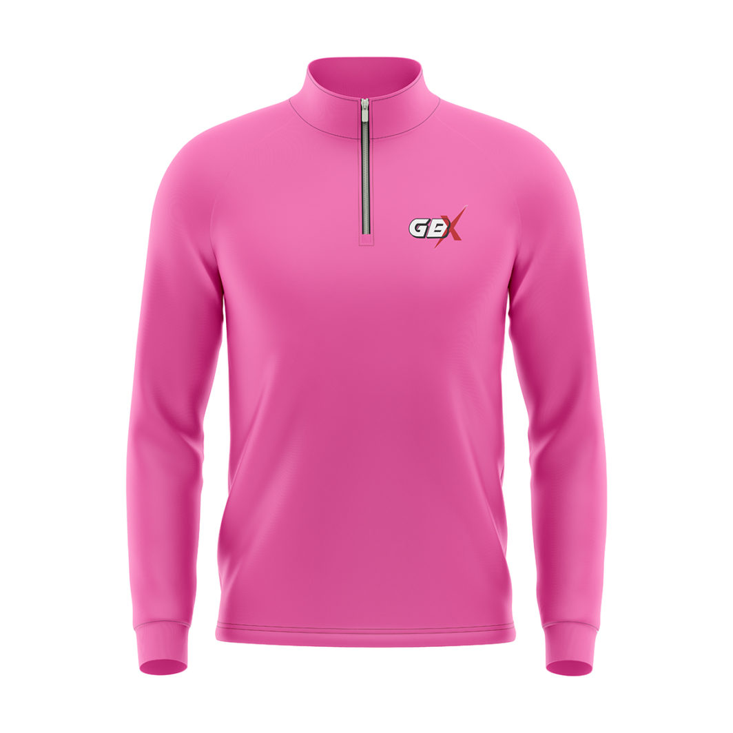 1/4 zip drill top pink