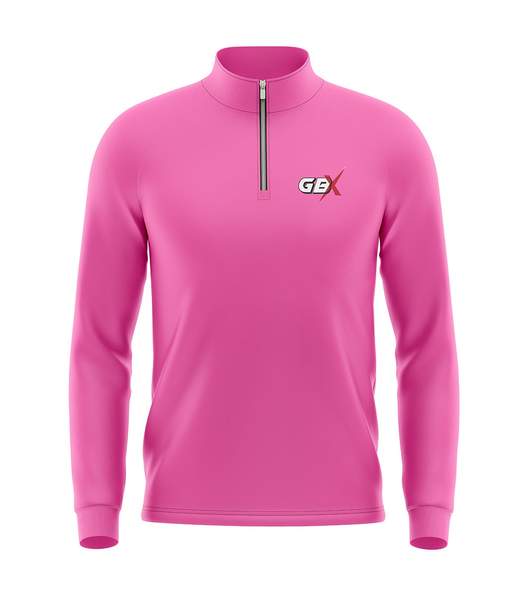 1/4 zip drill top pink