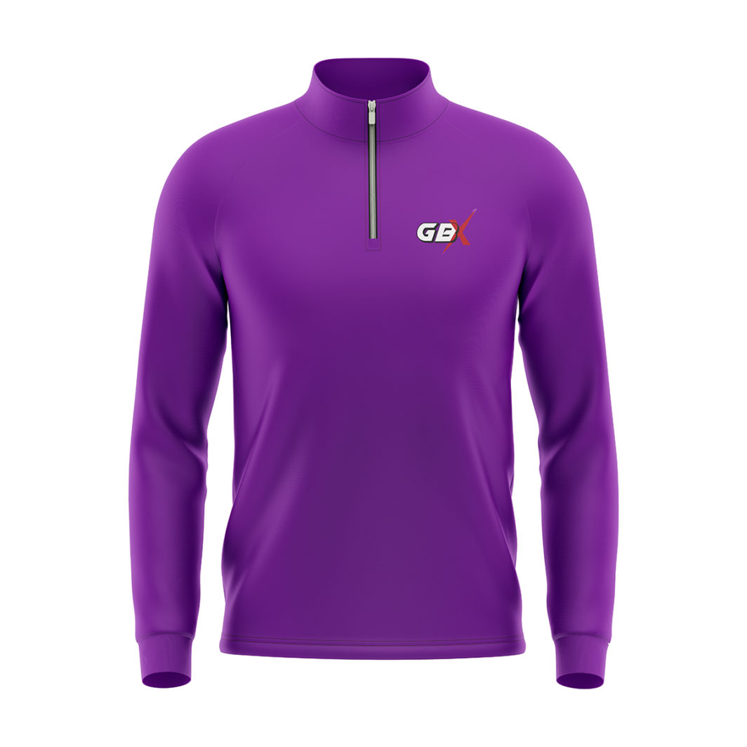 1/4 zip drill top purple