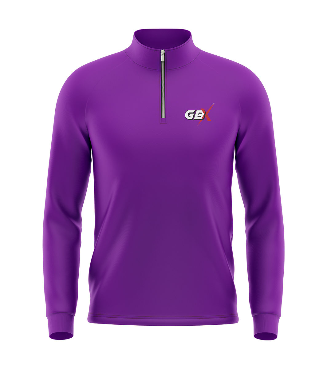 1/4 zip drill top purple