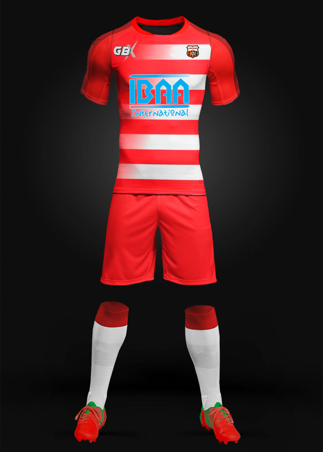 football kit red white