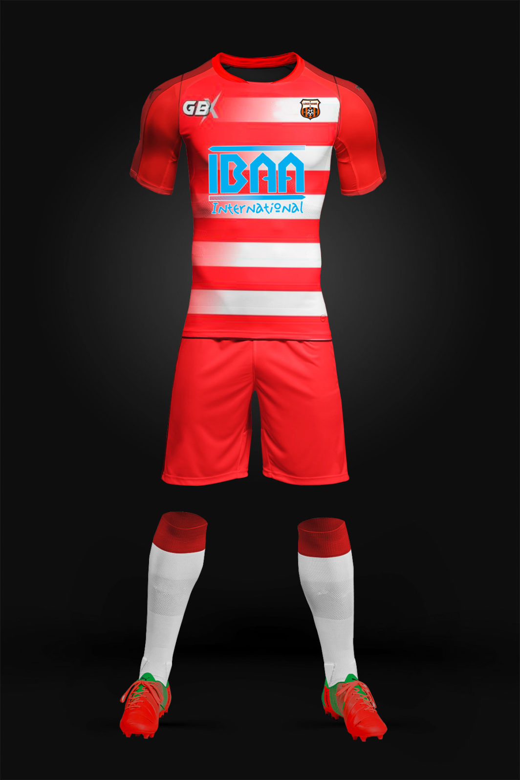 football kit red white