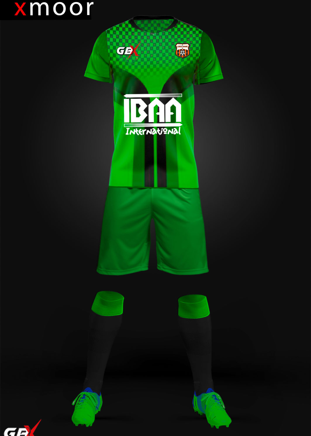 football kit green black