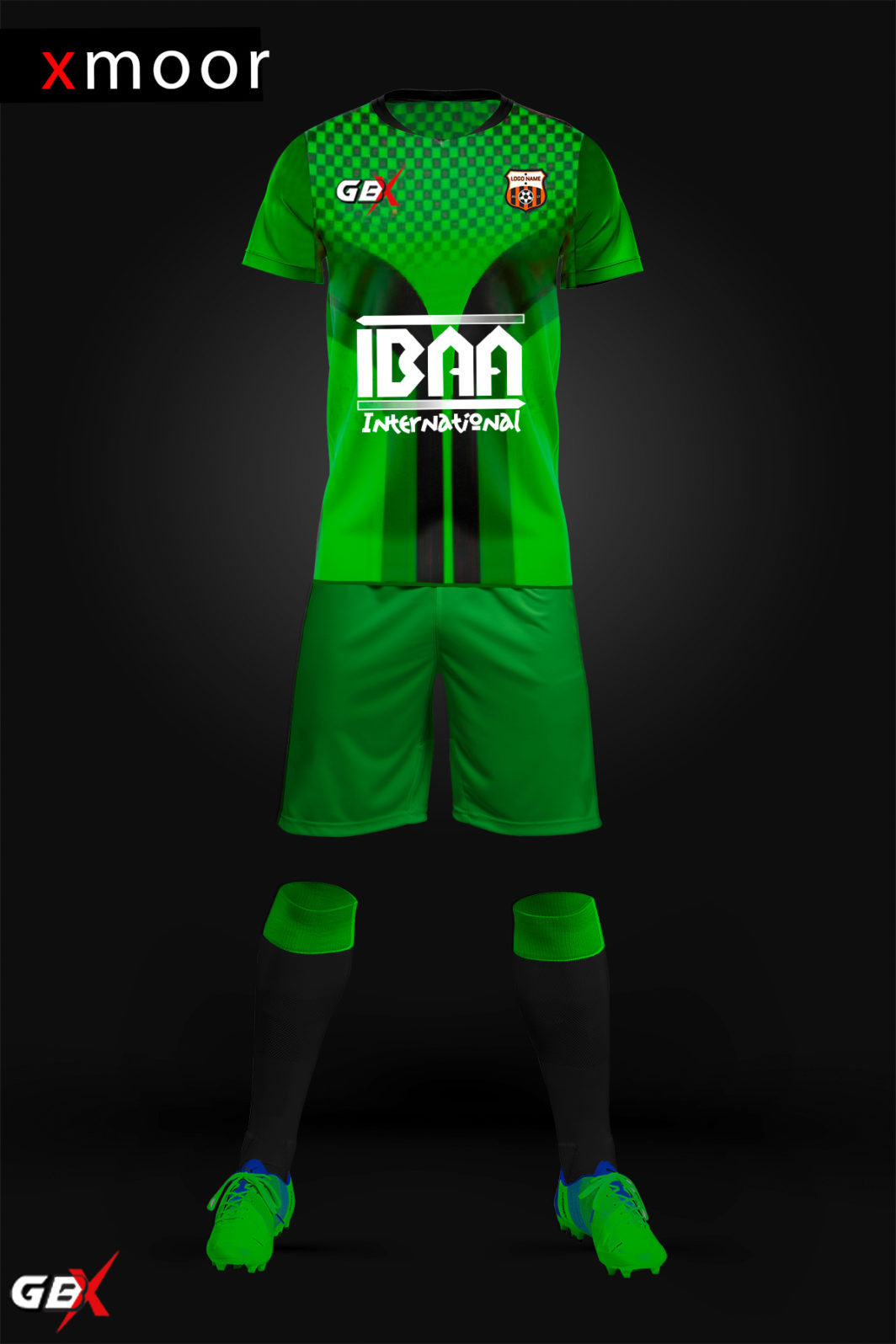 football kit green black