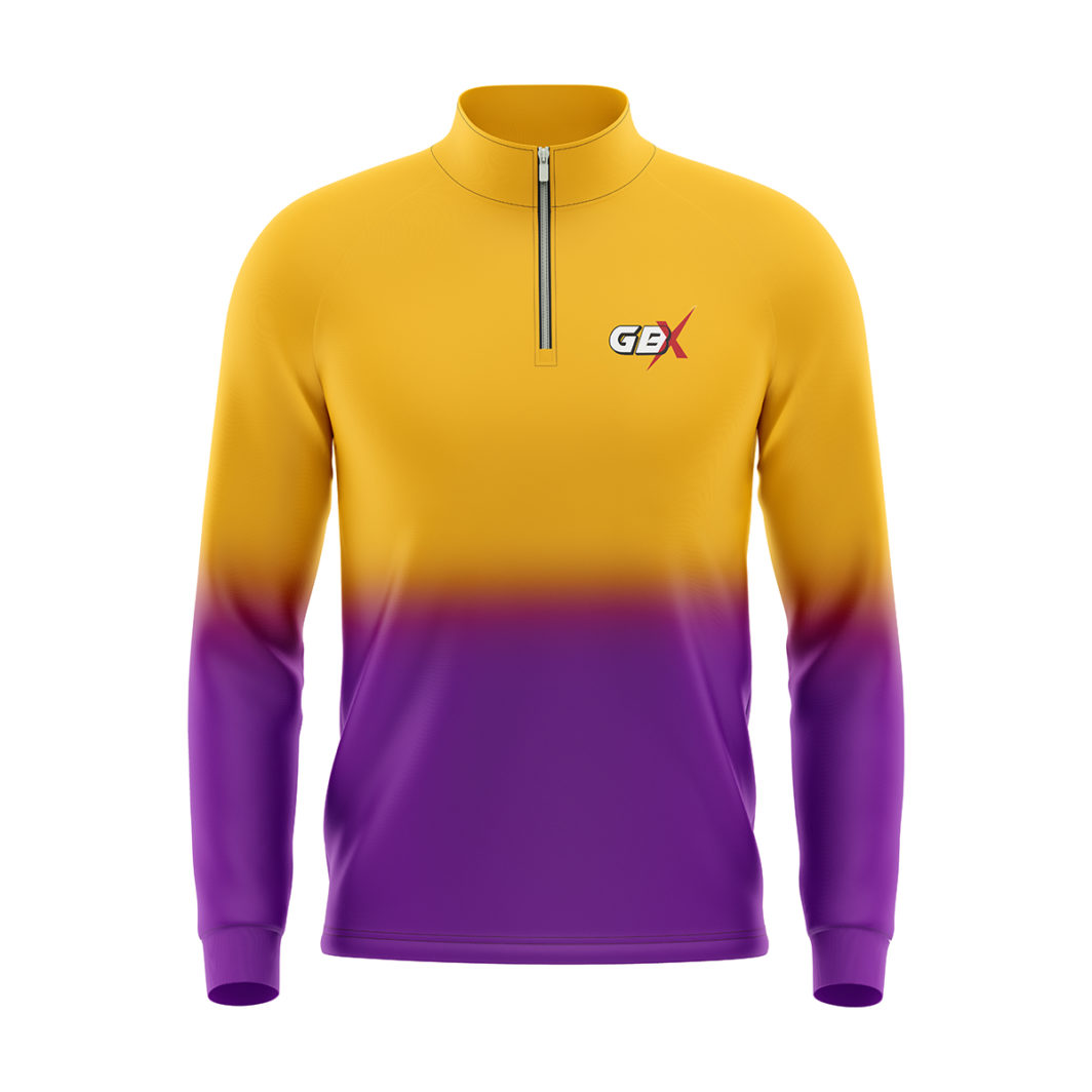 1/4 zip drill top yellow purple sublimate