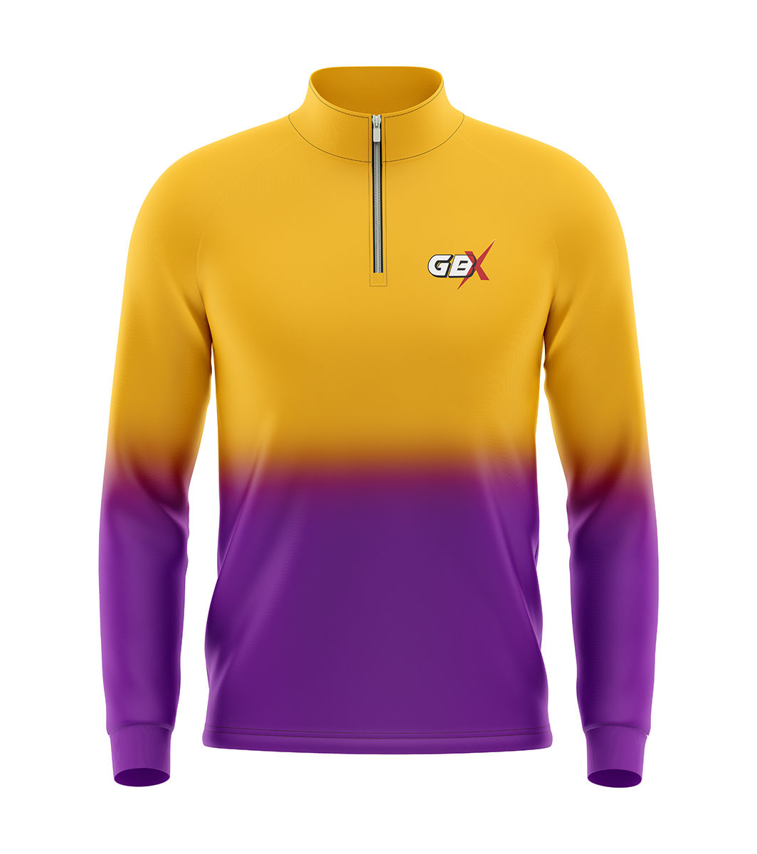 1/4 zip drill top yellow purple sublimate