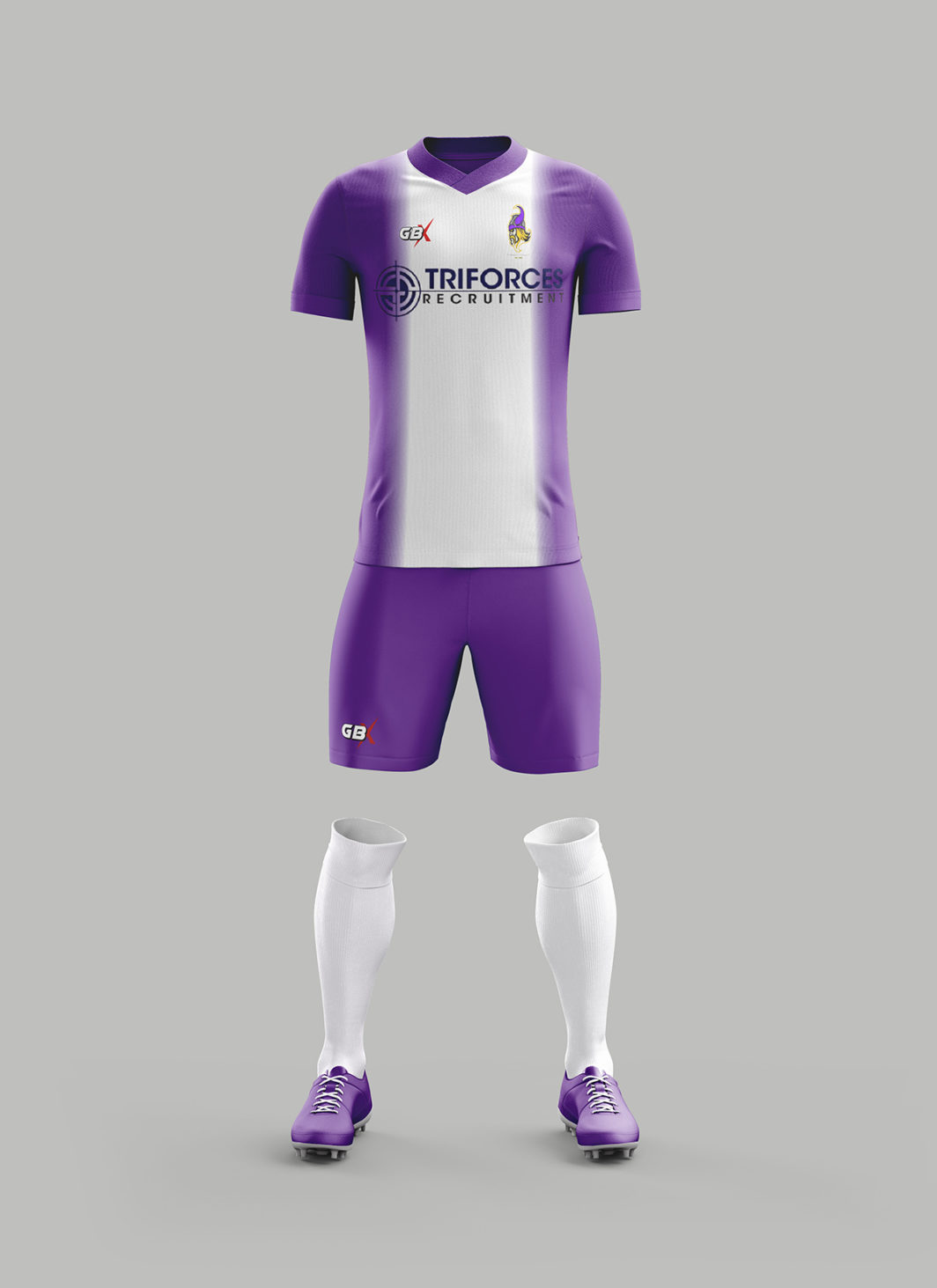 football kit purple white