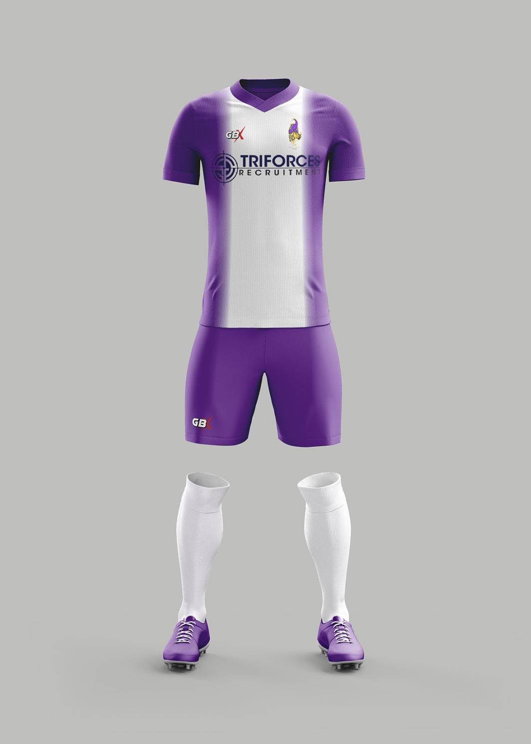 football kit purple white