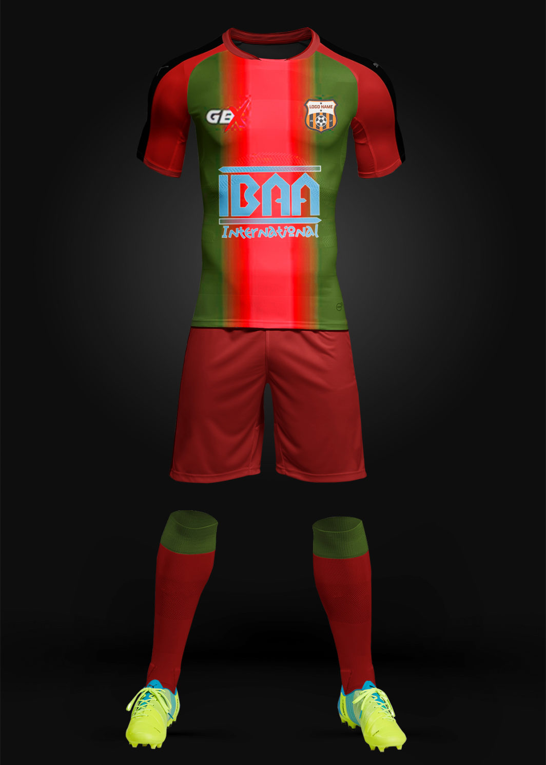 football kit red green