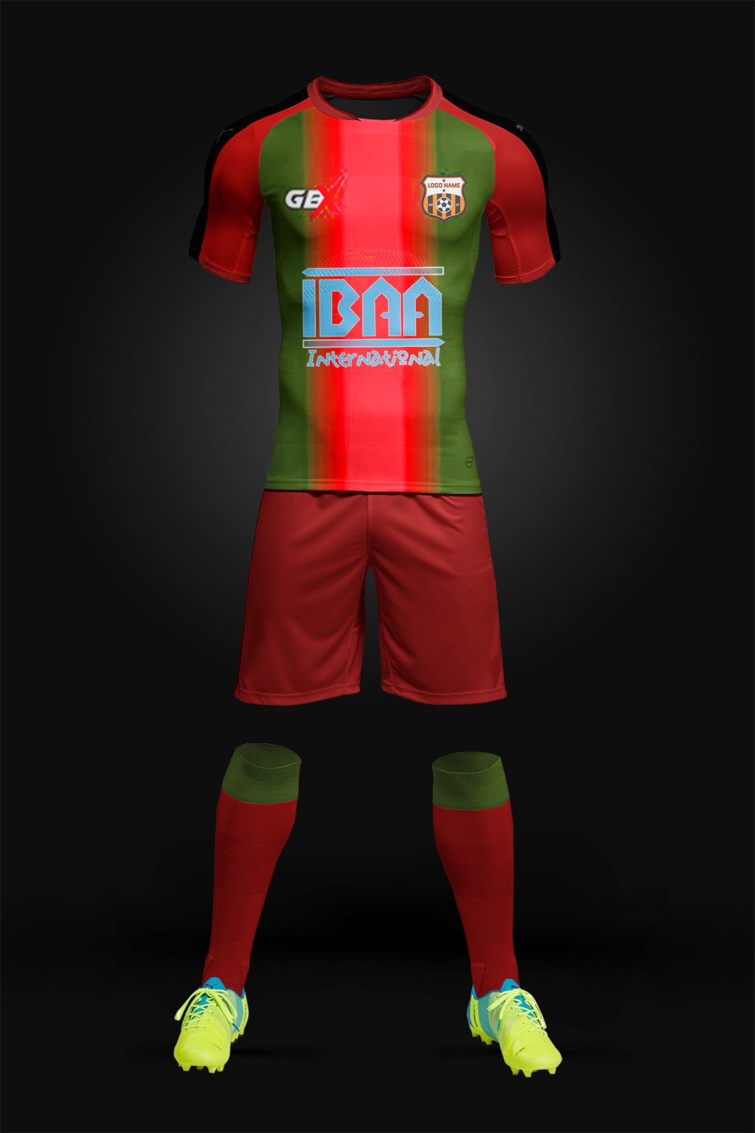 football kit red green