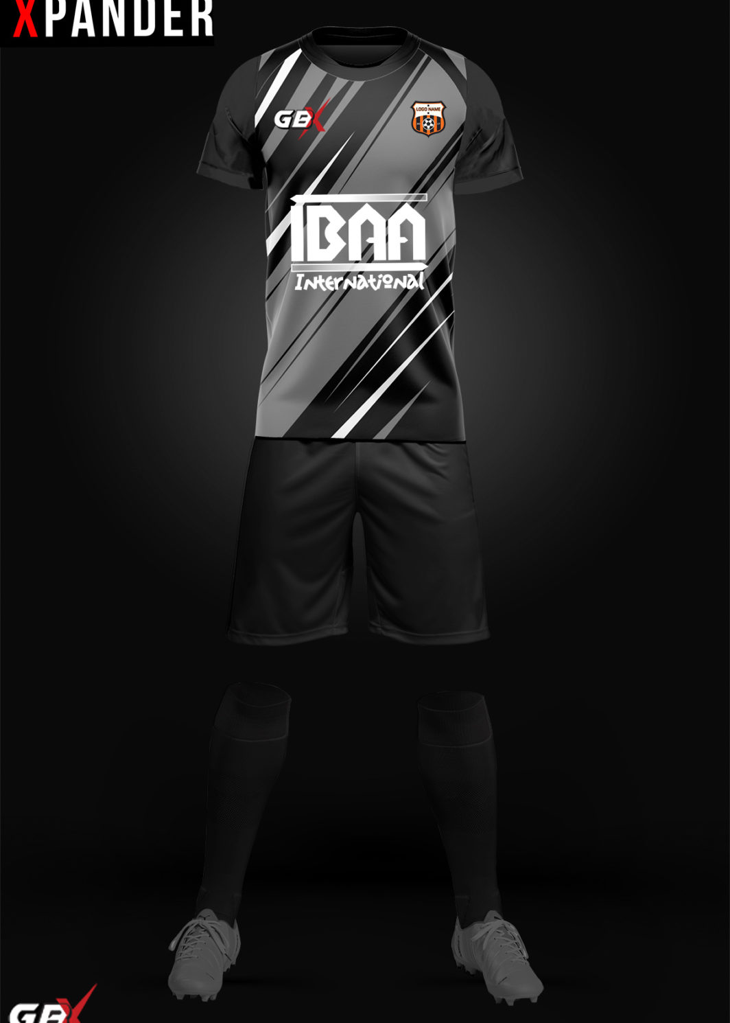 football kit grey black