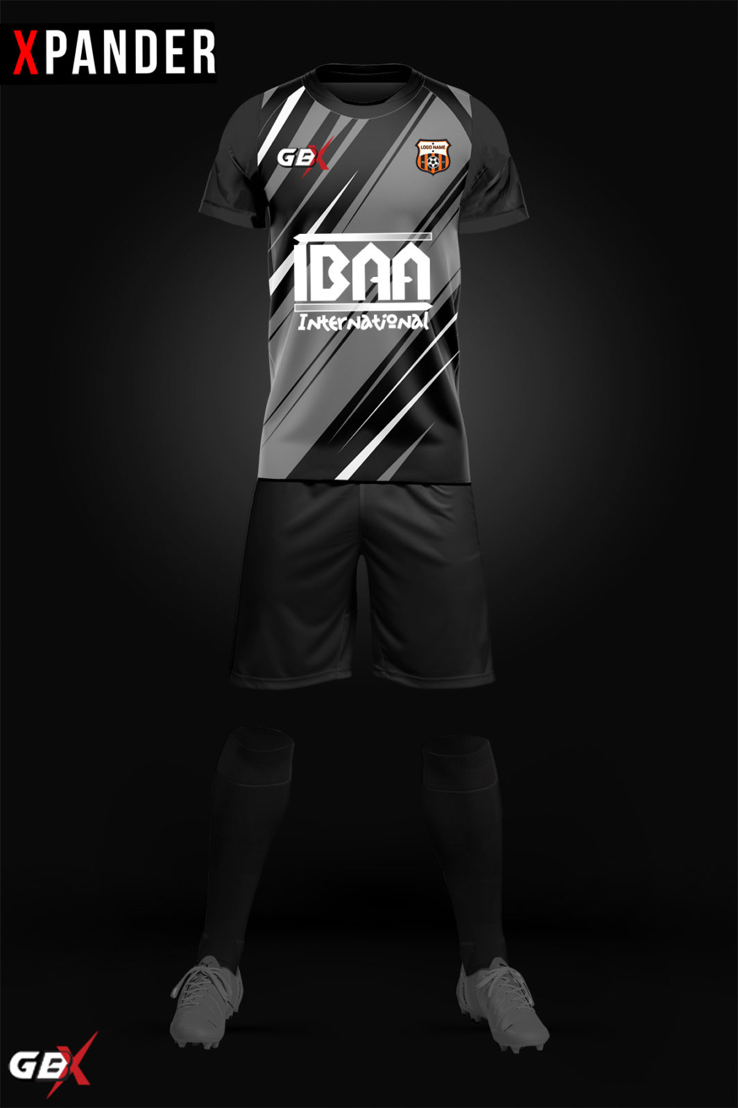 football kit grey black